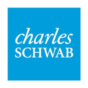 Charles Schwab logo, blue background.
